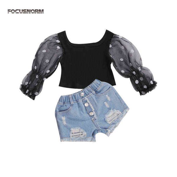 fashion baby girls clothes sets polka puff sleeve t shirts blue denim shorts trousers 2pcs g220217, White
fashion baby girls clothes sets polka puff sleeve t shirts blue denim shorts trousers 2pcs g220217, White