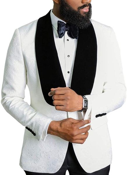 men's suits & blazers arrival 2 pieces formal business printing blazer slim fit shawl lapel groomsmen tuxedos for wedding jacket+pant, White;black
men's suits & blazers arrival 2 pieces formal business printing blazer slim fit shawl lapel groomsmen tuxedos for wedding jacket+pant, White;black