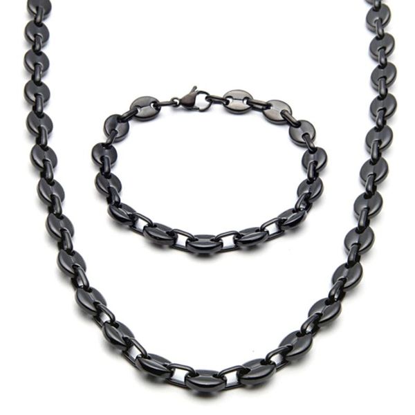 earrings & necklace men/women's classic punk black tone metal coffee bean chain bracelet set jewelry, Silver
earrings & necklace men/women's classic punk black tone metal coffee bean chain bracelet set jewelry, Silver