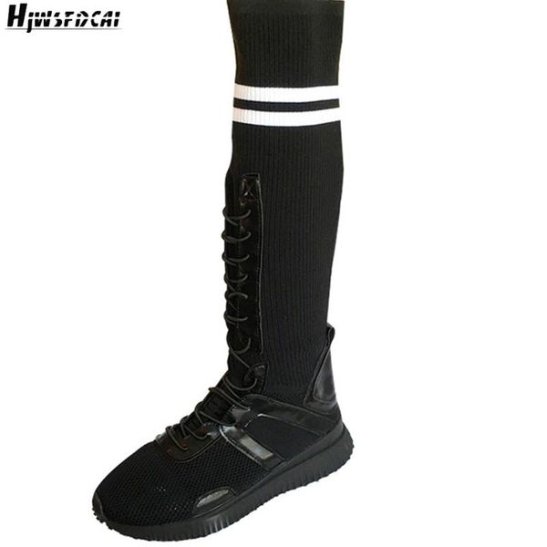 boots hjwsfdcai casual stretch fabric women long socks ins style thick-soled lace-up ladiesmid calf fashion femaler shoes, Black
boots hjwsfdcai casual stretch fabric women long socks ins style thick-soled lace-up ladiesmid calf fashion femaler shoes, Black