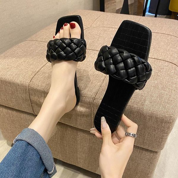 slippers women's flip flops 2021 weave leather women sandal open toe flat casual slides summer outdoor beach shoes adult, Black
slippers women's flip flops 2021 weave leather women sandal open toe flat casual slides summer outdoor beach shoes adult, Black
