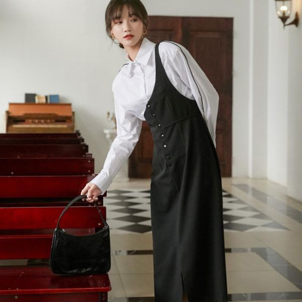 women's blouses & shirts single breasted contrast color long sleeve shirt hong kong style design loose blouse simple fashion moda femme, White
women's blouses & shirts single breasted contrast color long sleeve shirt hong kong style design loose blouse simple fashion moda femme, White