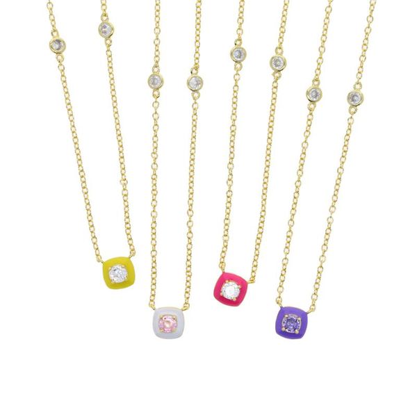chains colorful fashion girl women jewelry geometric round square charms link chain gold color necklace, Silver
chains colorful fashion girl women jewelry geometric round square charms link chain gold color necklace, Silver