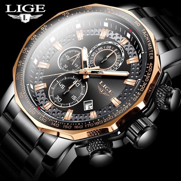 wristwatches relogio masculino lige sport chronograph mens watches full steel quartz clock waterproof big dial watch men, Slivery;brown
wristwatches relogio masculino lige sport chronograph mens watches full steel quartz clock waterproof big dial watch men, Slivery;brown