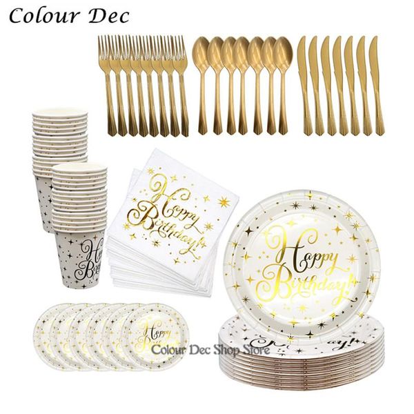 disposable dinnerware happy birthday thicken gold foil paper towel napkin cup plate spoon fork party wedding decoration
disposable dinnerware happy birthday thicken gold foil paper towel napkin cup plate spoon fork party wedding decoration