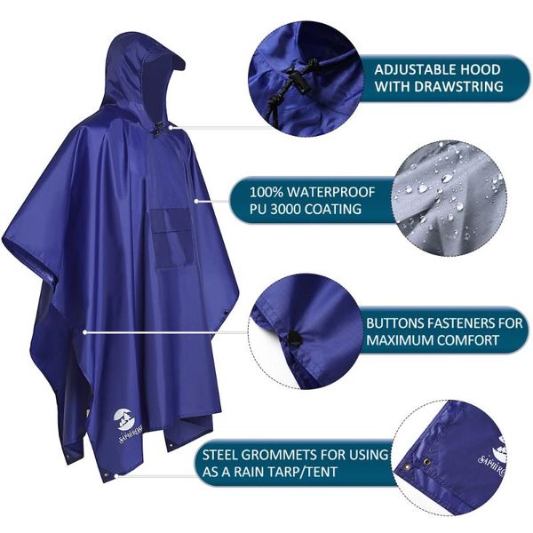 raincoats saphirose 3 in 1 hooded rain poncho waterproof raincoat jacket for men women adults outdoor tent mat
raincoats saphirose 3 in 1 hooded rain poncho waterproof raincoat jacket for men women adults outdoor tent mat