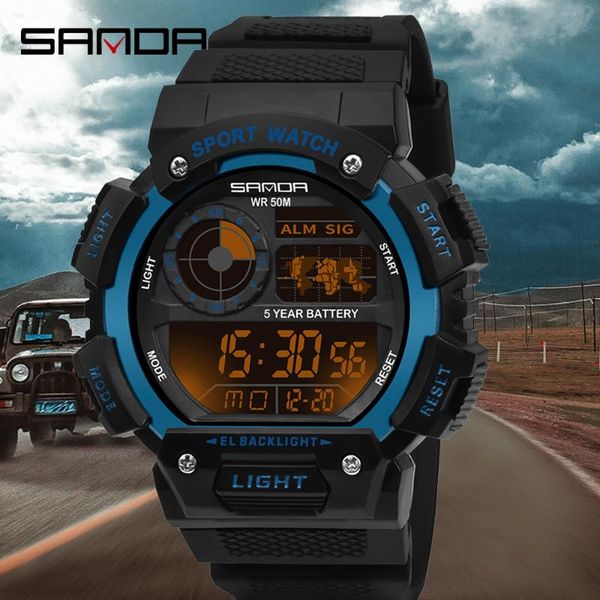 wristwatches sanda sport watch men multifunction countdown satch waterproof pu strap led display watches digital reloj hombre 6009, Slivery;brown
wristwatches sanda sport watch men multifunction countdown satch waterproof pu strap led display watches digital reloj hombre 6009, Slivery;brown