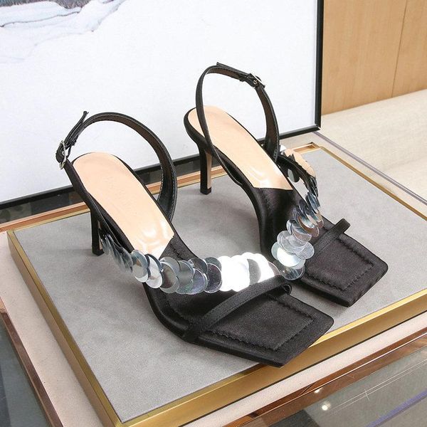 sandals 2021 summer high heels square toe with sequins stiletto heel party shoes, Black
sandals 2021 summer high heels square toe with sequins stiletto heel party shoes, Black