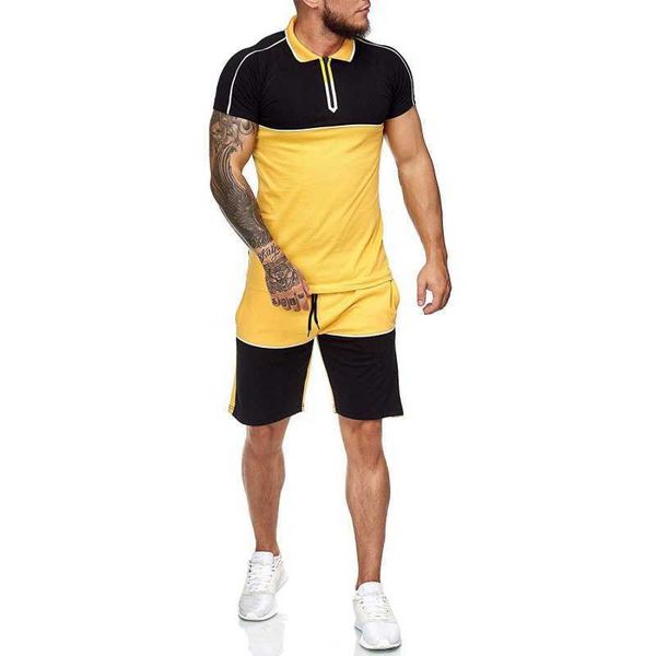 2021 new men's summer fitness suit men's color matching slim casual fashion men's sportswear, Gray
2021 new men's summer fitness suit men's color matching slim casual fashion men's sportswear, Gray