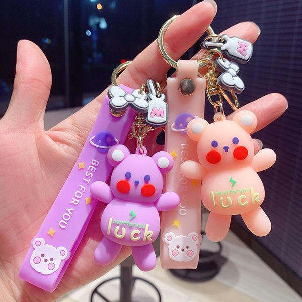 keyring keychain new couple a pair of lucky bear doll key chain pendant, Silver
keyring keychain new couple a pair of lucky bear doll key chain pendant, Silver