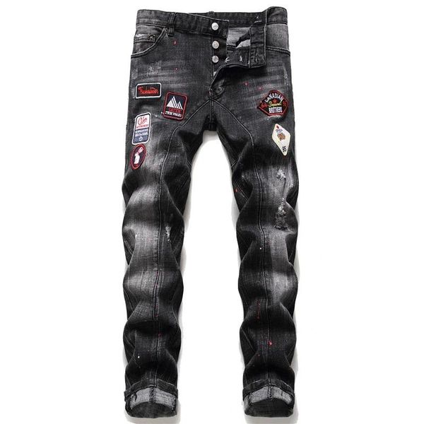 men's jeans european italy brand biker men slim pants mens denim trousers zipper black hole pencil for, Blue
men's jeans european italy brand biker men slim pants mens denim trousers zipper black hole pencil for, Blue