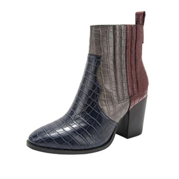 boots autumn winter women color matching ankle leather boot high heel wearable non-slip increase height zipper woman, Black
boots autumn winter women color matching ankle leather boot high heel wearable non-slip increase height zipper woman, Black