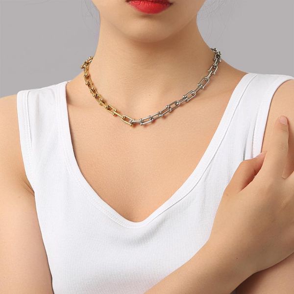 chains fanshidi stainless steel big strong link necklace for women stitching statement jewelry, Silver
chains fanshidi stainless steel big strong link necklace for women stitching statement jewelry, Silver