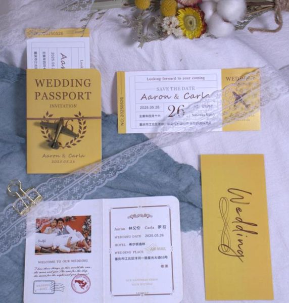 greeting cards unique custom text name printing pos passport ticket party invitation for travel theme wedding
greeting cards unique custom text name printing pos passport ticket party invitation for travel theme wedding