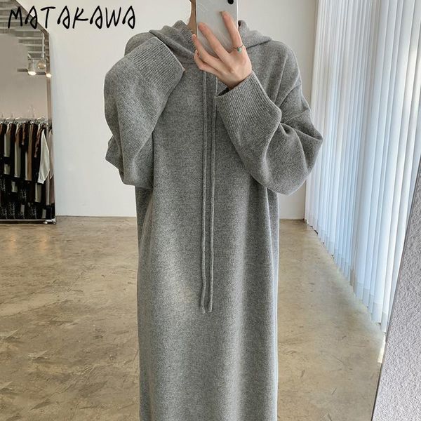 casual dresses matakawa loungewear women korea chic loose long sweater dress split hooded knitted for woman, Black;gray
casual dresses matakawa loungewear women korea chic loose long sweater dress split hooded knitted for woman, Black;gray
