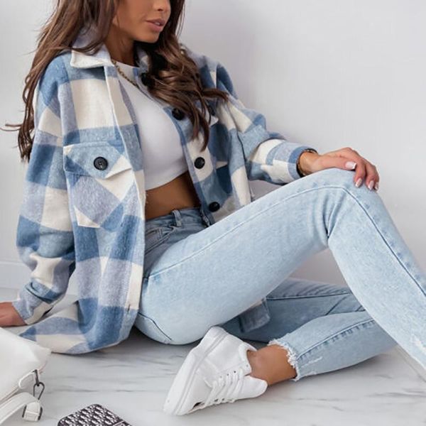 women's jackets autumn winter plaid jacket wool blend coat fashion button long sleeve casual office warm overshirt ladies chic, Black;brown
women's jackets autumn winter plaid jacket wool blend coat fashion button long sleeve casual office warm overshirt ladies chic, Black;brown