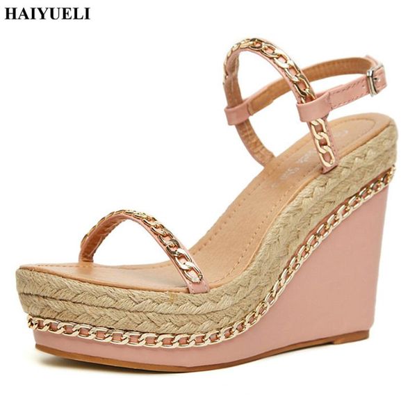 wedges shoes for women high heels sandals summer flop chaussures femme platform chain open toe buckle roman, Black
wedges shoes for women high heels sandals summer flop chaussures femme platform chain open toe buckle roman, Black