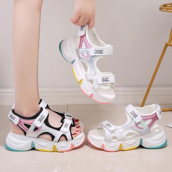 sandals 2021 women summer fashion women's platform female thick bottom rainbow sole wedge open toe, Black
sandals 2021 women summer fashion women's platform female thick bottom rainbow sole wedge open toe, Black