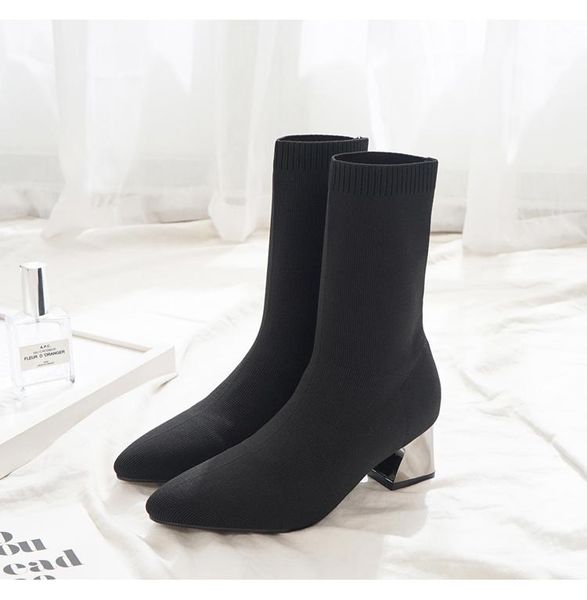 boots autumn winter 6.5cm chunky sliver high heel shoes women black stretch slim ankle for woman short sock ladies botas
boots autumn winter 6.5cm chunky sliver high heel shoes women black stretch slim ankle for woman short sock ladies botas