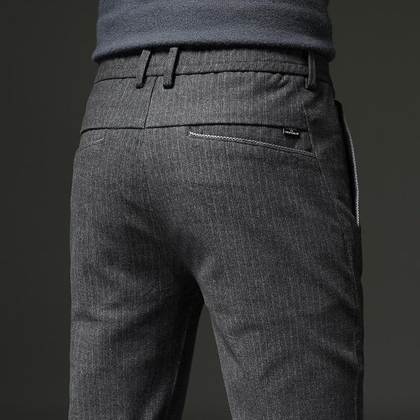 men's pants elastic waist striped men thicke autumn casual regular slim fit formal trouser for clothing wedding trousers 2021, Black
men's pants elastic waist striped men thicke autumn casual regular slim fit formal trouser for clothing wedding trousers 2021, Black