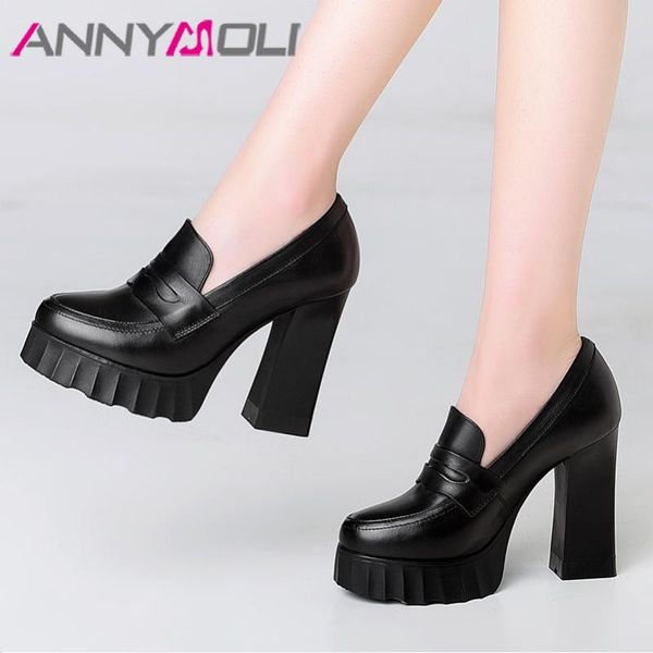 dress shoes annymoli high heels women natural genuine leather platform chunky heel cow round toe pumps ladies 34-39, Black
dress shoes annymoli high heels women natural genuine leather platform chunky heel cow round toe pumps ladies 34-39, Black