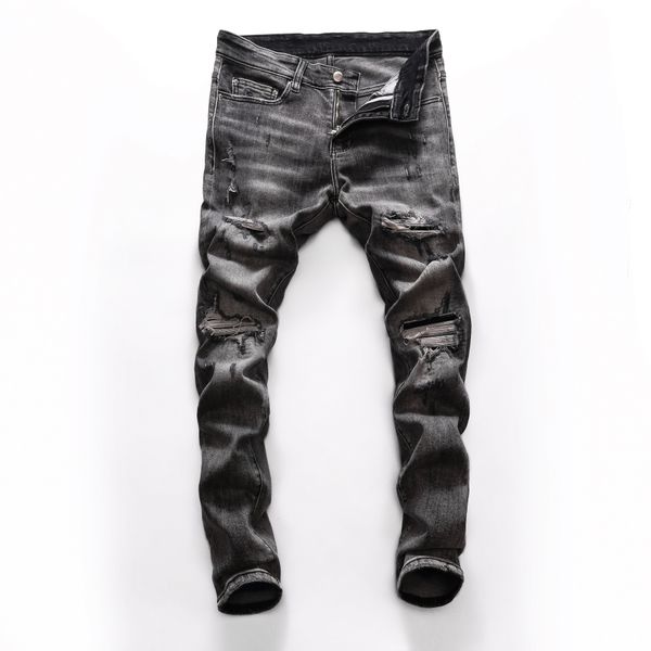 am distressed italian denim skinny jeans men classic jean man soft biker masculino denim overalls mens pants ripped wash twinky jeans 84269, Blue
am distressed italian denim skinny jeans men classic jean man soft biker masculino denim overalls mens pants ripped wash twinky jeans 84269, Blue