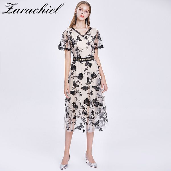 summer designer butterfly flower embroidery women short sleeve v-neck mesh lace party female elegant belt long dress 210416, Black;gray
summer designer butterfly flower embroidery women short sleeve v-neck mesh lace party female elegant belt long dress 210416, Black;gray