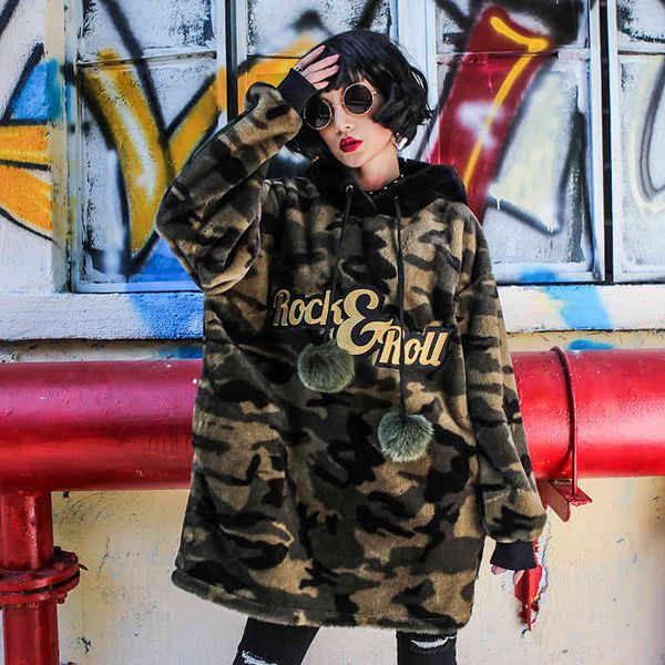 hoodies camouflage hooded sweater women winter casual loose long plush women's jacket trend, Black
hoodies camouflage hooded sweater women winter casual loose long plush women's jacket trend, Black