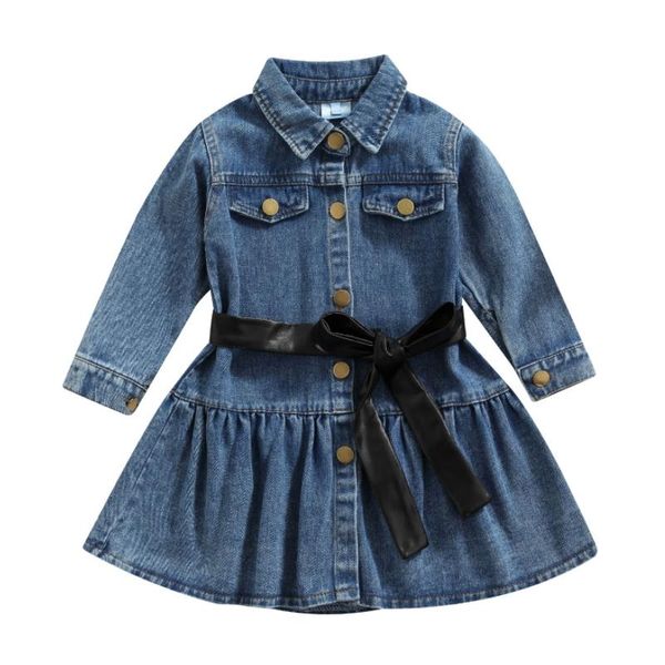 girl's dresses fashion baby girl jean dress, long sleeve lapel buttons high waist drawstrings a line cute party midi sundress for child, Red;yellow
girl's dresses fashion baby girl jean dress, long sleeve lapel buttons high waist drawstrings a line cute party midi sundress for child, Red;yellow