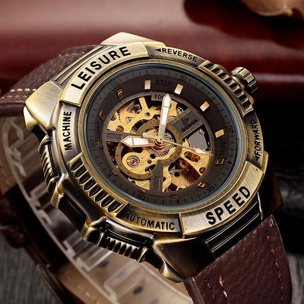 retro skeleton watches mechanical automatic watch men tourbillon sport clock casual business moon wrist relojes hombre wristwatches, Slivery;brown
retro skeleton watches mechanical automatic watch men tourbillon sport clock casual business moon wrist relojes hombre wristwatches, Slivery;brown