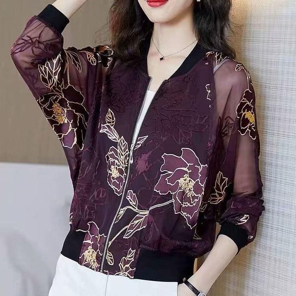 long sleeve cardigan jacket baseball uniform short women's printed see through bat thin sunscreen clothing jackets, Black;brown
long sleeve cardigan jacket baseball uniform short women's printed see through bat thin sunscreen clothing jackets, Black;brown
