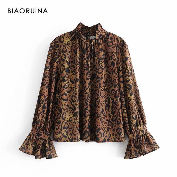 women's leopard printing fashion all-match shirt ruffled collar flare sleeve ol style autumn loose retro blouse blouses & shirts, White
women's leopard printing fashion all-match shirt ruffled collar flare sleeve ol style autumn loose retro blouse blouses & shirts, White