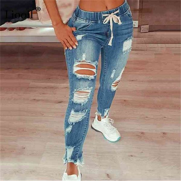 liooil plus size ripped skinny jeans for women 2021 streetwear mid waist wash distressed trouser hole denim pencil pants, Blue
liooil plus size ripped skinny jeans for women 2021 streetwear mid waist wash distressed trouser hole denim pencil pants, Blue