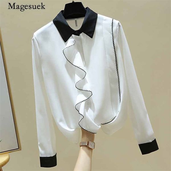 autumn korean office white shirt women long sleeve ruffles cardigan chiffon blouse blusas mujer 11510 210512, Black;gray
autumn korean office white shirt women long sleeve ruffles cardigan chiffon blouse blusas mujer 11510 210512, Black;gray