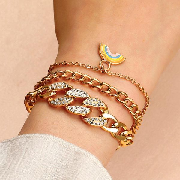link, chain 2021 vintage trend hip hop diamond bracelet rainbow cuban metal multilayer thick wholesale bulk, Black
link, chain 2021 vintage trend hip hop diamond bracelet rainbow cuban metal multilayer thick wholesale bulk, Black