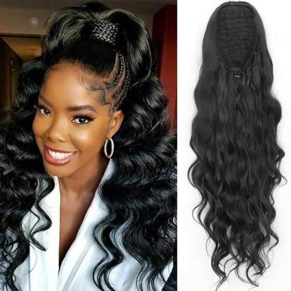 synthetic wigs merisihair long black drawstring wavy ponytail hair african american for women body
synthetic wigs merisihair long black drawstring wavy ponytail hair african american for women body
