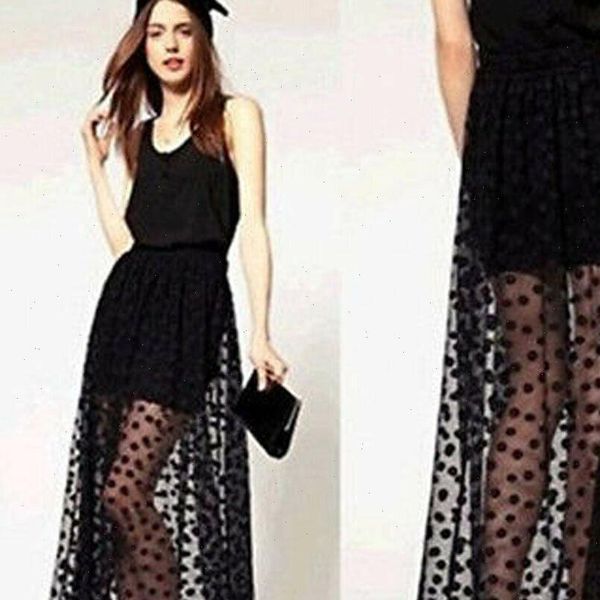 mesh dot summer high waist women skirts two fake piece see black maxi tulle lace long one
mesh dot summer high waist women skirts two fake piece see black maxi tulle lace long one