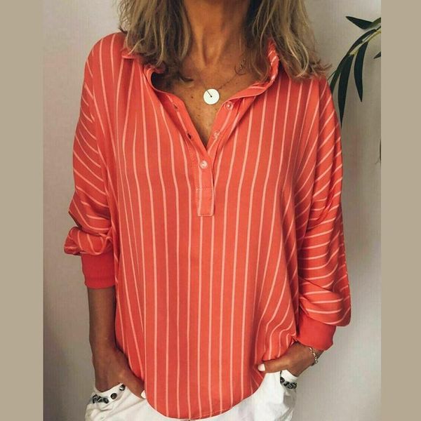 women's blouses & shirts women long sleeve pullover striped 2021 autumn lady v neck blouse female loose shirt baggy plus size top, White
women's blouses & shirts women long sleeve pullover striped 2021 autumn lady v neck blouse female loose shirt baggy plus size top, White