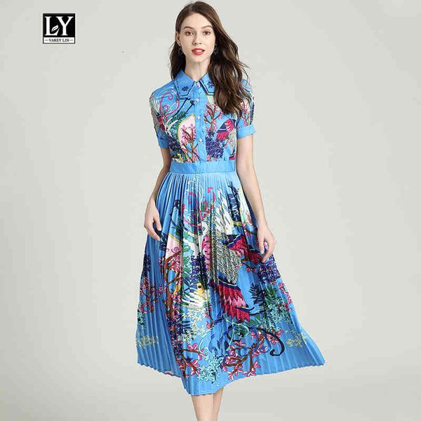 dresses summer women elegant vintage high-quality floral print button high waist female mid-calf pleated dress, Black;gray 
dresses summer women elegant vintage high-quality floral print button high waist female mid-calf pleated dress, Black;gray