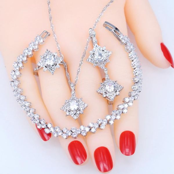 wedding jewelry sets white zirconia silver 925 bridal women earrings rings stone bracelets necklace pendant set gifts box, Slivery;golden
wedding jewelry sets white zirconia silver 925 bridal women earrings rings stone bracelets necklace pendant set gifts box, Slivery;golden