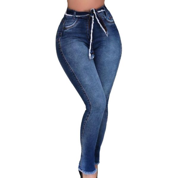 women's jeans fashion women ladies korean stretch slim fit solid color high-waist lace up edging casual denim trousers pencil pants, Blue
women's jeans fashion women ladies korean stretch slim fit solid color high-waist lace up edging casual denim trousers pencil pants, Blue
