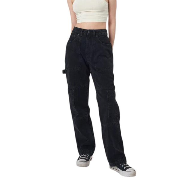 women's jeans women clothing fashion loose wide leg straight trousers high waist baggy denim pants with big pocket, Blue
women's jeans women clothing fashion loose wide leg straight trousers high waist baggy denim pants with big pocket, Blue