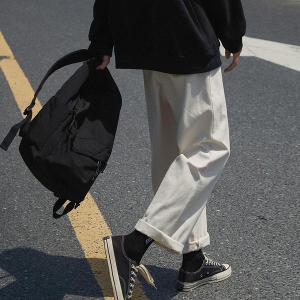 men's pants 2021 pure color campus casual streetwear korean loose straight male white/black fashion trousers m-2xl
men's pants 2021 pure color campus casual streetwear korean loose straight male white/black fashion trousers m-2xl