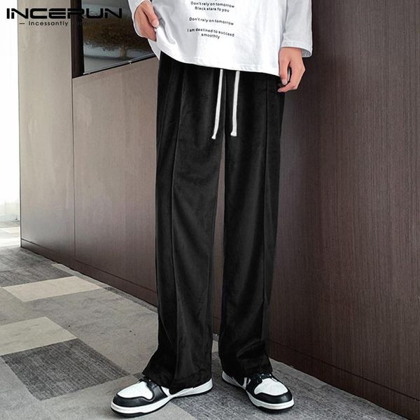 men's pants incerun korean style handsome well fitting pantalons straight drape long casual streetwear trousers 2021 s-5xl, Black
men's pants incerun korean style handsome well fitting pantalons straight drape long casual streetwear trousers 2021 s-5xl, Black