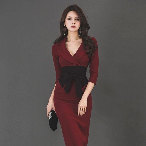 elegant v neck patchwork women dresses bow dress high waist knee length vestidos spring office ladies bodycon female, Black;gray
elegant v neck patchwork women dresses bow dress high waist knee length vestidos spring office ladies bodycon female, Black;gray