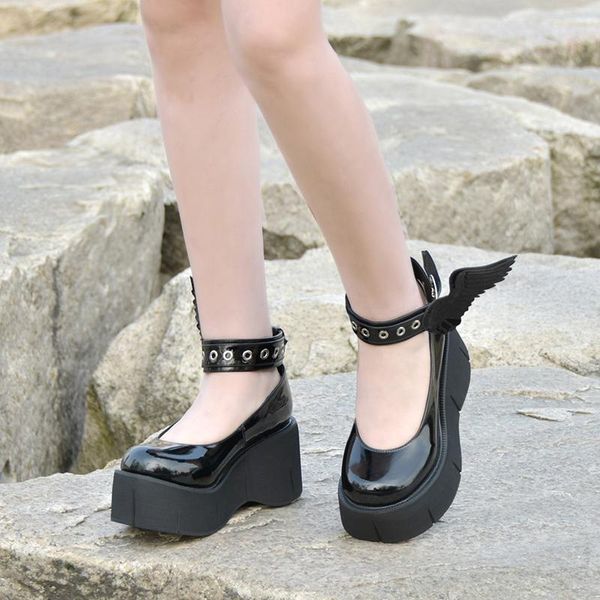 dress shoes angelic imprint arrival punk lolita style flock leather women high heel chunky size 35-46 937, Black
dress shoes angelic imprint arrival punk lolita style flock leather women high heel chunky size 35-46 937, Black