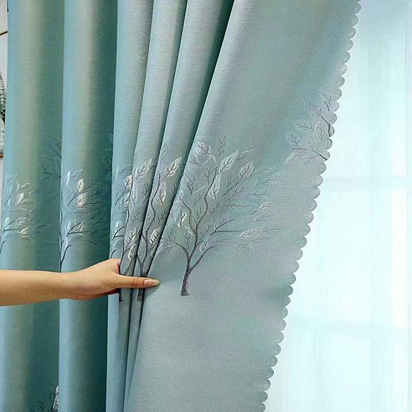 curtain & drapes customized polyeser gray jacquard modern blackout window for living room pink shading