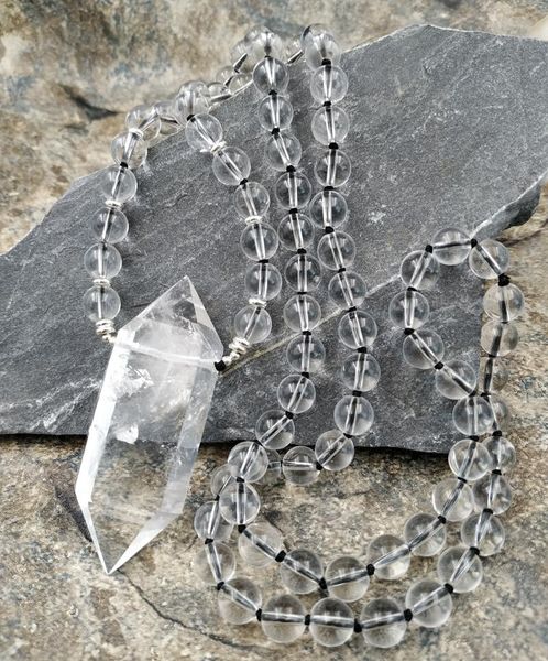 pendant necklaces natural quartz point stone beads handmade necklace m0118, Silver
pendant necklaces natural quartz point stone beads handmade necklace m0118, Silver