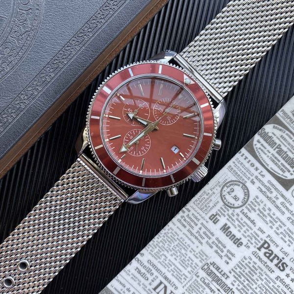 brietling mens watches quartz watch 43mm dial 30m waterproof man wristwatch 316 mesh belt, Slivery;brown
brietling mens watches quartz watch 43mm dial 30m waterproof man wristwatch 316 mesh belt, Slivery;brown