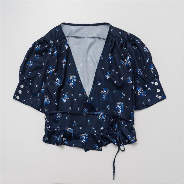 women's blouses & shirts 2021 summer women wrap v-neck blouse slim waist lace-up floral print puff sleeve shirt and, White
women's blouses & shirts 2021 summer women wrap v-neck blouse slim waist lace-up floral print puff sleeve shirt and, White